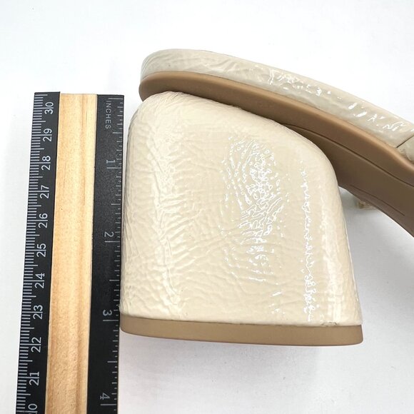 Dolce Vita Womens Size 10 Netra Ivory Cream Patent Block Heels Sandals Shoes NEW - Picture 13 of 13